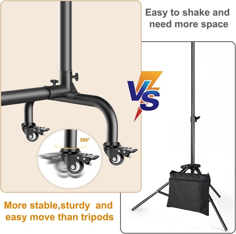 MsMk Backdrop Stand, 10x7 FT Backdrop Stand for Parties with Wheels, Moveable and Adjustable Photo Banner Stand Background Stand for Wedding, Parties, Events Decoration - Image 3